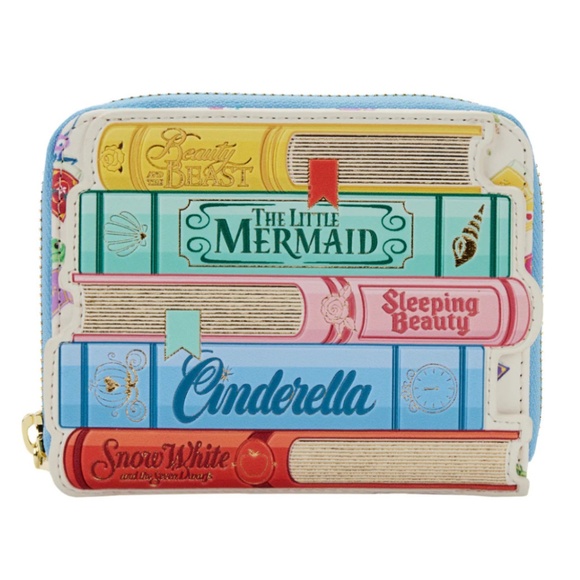 Loungefly Little Mermaid Cinderella Snow White Sleeping Beauty Storybook Wallet - Picture 1 of 9